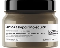 L’Oréal Professionnel Absolut Repair Molecular Rinse-Off Masker – Herstellende en versterkende werking - Voor zeer beschadigd haar - 150ml