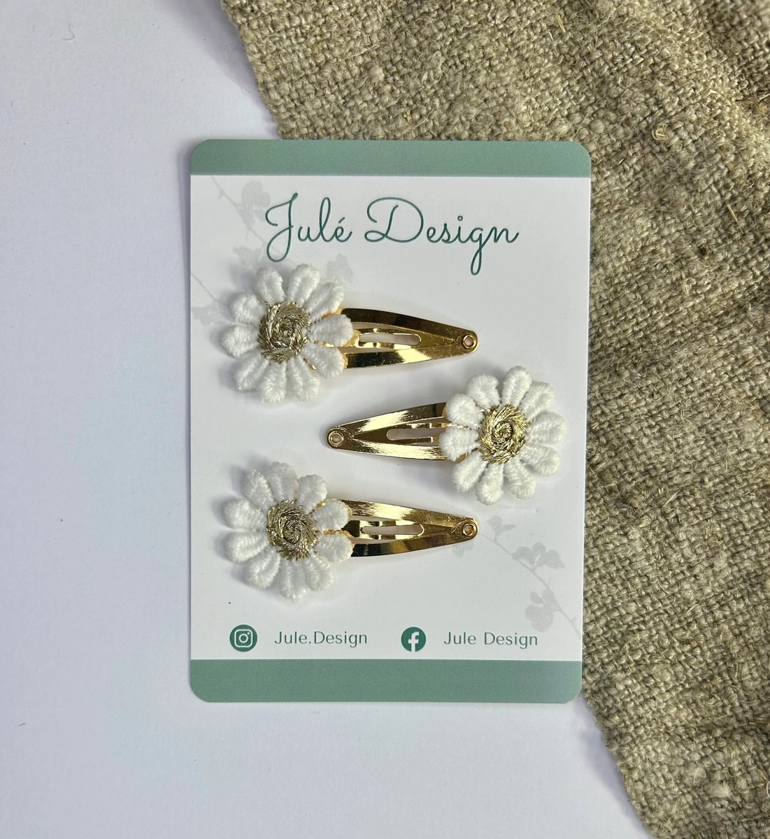 Julé Design haarspeldjes Lynn wit / goud