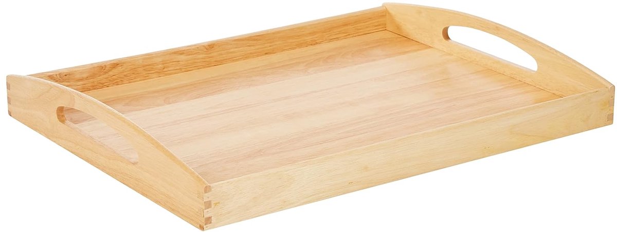 Dienblad van rubberhout - 53 x 41 x 7 cm - Duurzaam en handig
