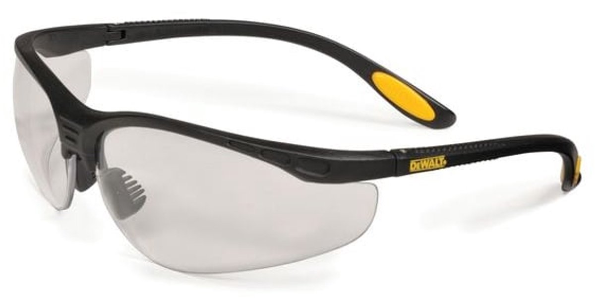 DeWALT Veiligheidsbril DPG58-1DEU- 12 stuks bundel - Anti condenscoating - Transparant glas - Zwart - Voordeelverpakking 12 stuks