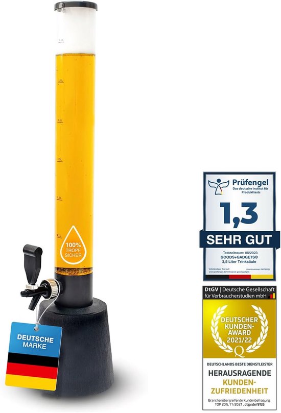 3,5 Liter Drinkzuil Biertoren Party Bierautomaat met Tap (1 x drinkzuil)