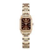 Montre femme BURKER Isabell Petite - Rectangulaire - Doré Goud - Bracelet à maillons - 29 mm