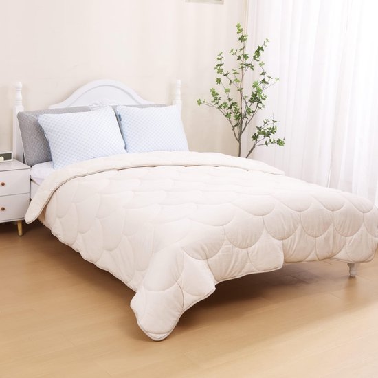 Velvet Sherpa Comfort Dekbed - 200x200 cm - Pearl White - All Year