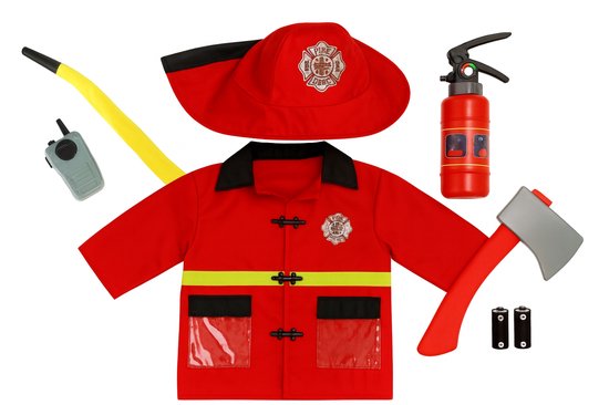 Goodz4All Verkleedkleding Carnavalskleding Kind Brandweer Kostuum Brandweer Speelgoed Brandblusser - 3 tot 8 jaar