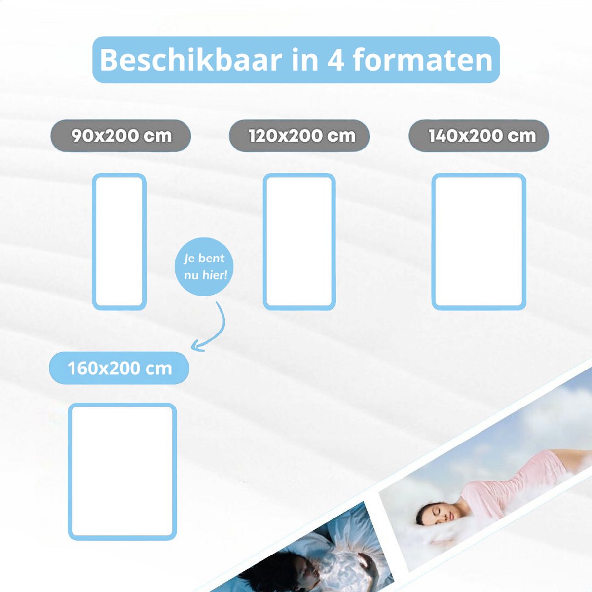 Maan Matras 160x200 – Aanpasbaar Koudschuim & Hybrid 24cm thumbnail 2