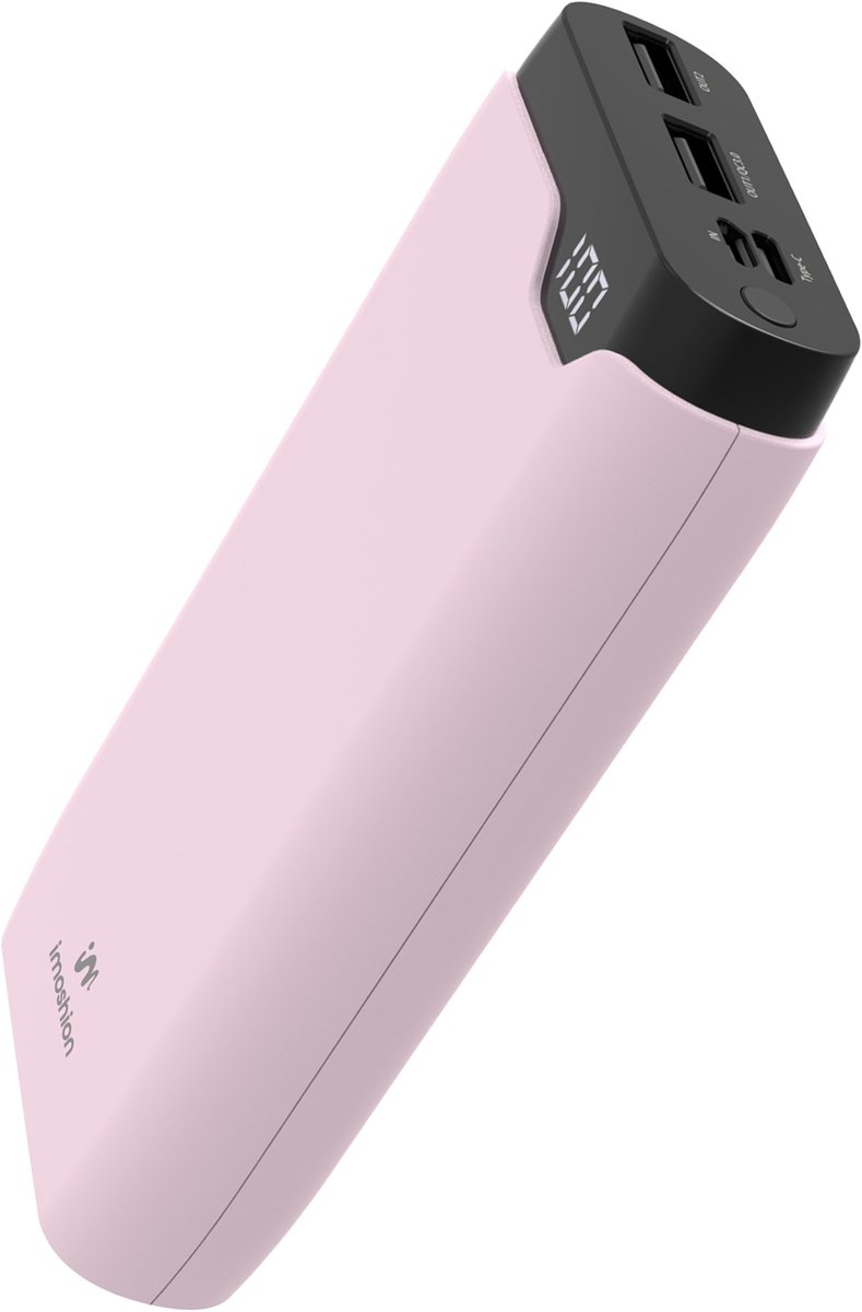 iMoshion® Oplaadbare 20.000 mAh Powerbank – Snellaadfunctie – USB USB C & Micro USB - Roze