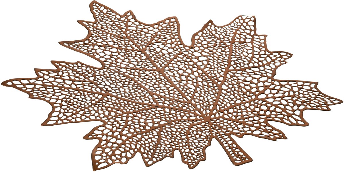 J-Line placemat Blad - kunststof - bruin