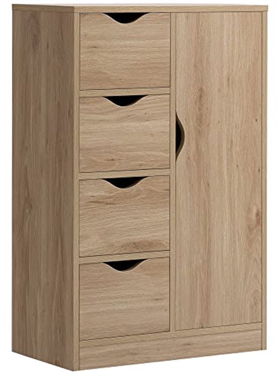 Industriële opbergkast, dressoir, houten keuken voorraadkast, houten