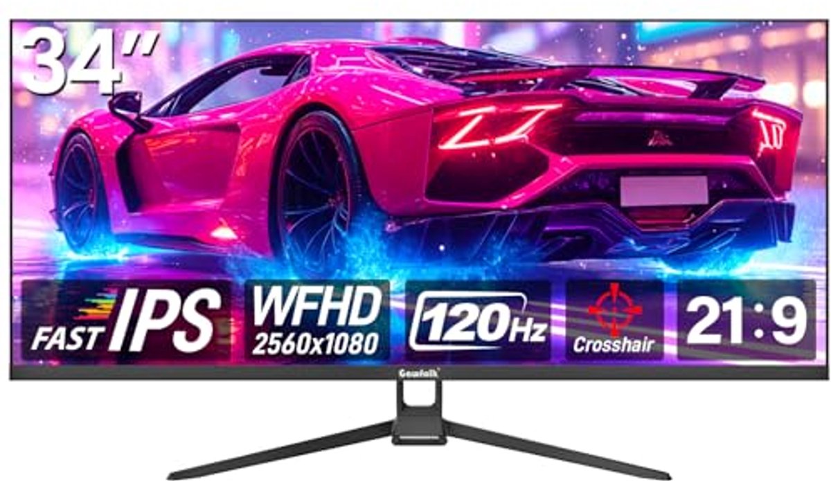 Image of 34 inch Ultrawide Monitor 2560x1080 IPS 120Hz voor PC en Gaming
