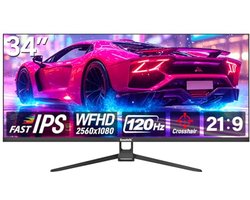 34 inch Ultrawide Monitor 2560x1080 IPS 120Hz voor PC en Gaming