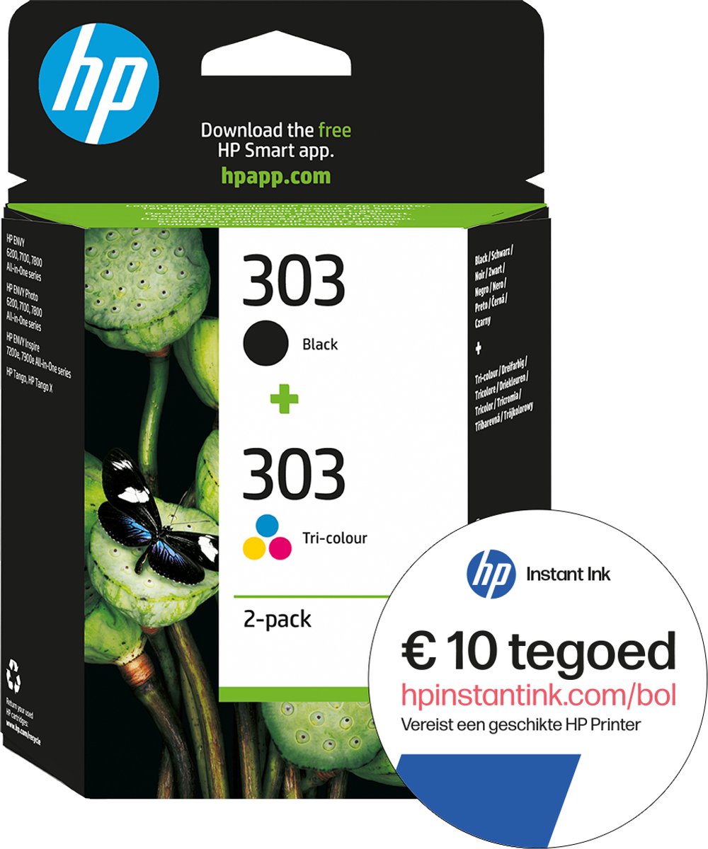 HP 303 - Inktcartridge kleur & zwart +Instant Ink tegoed