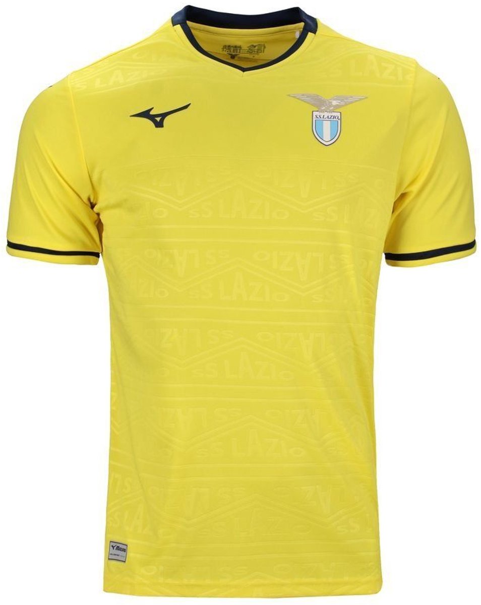 Mizuno Lazio 24/25 Weg T-shirt Met Korte Mouwen Geel S Man