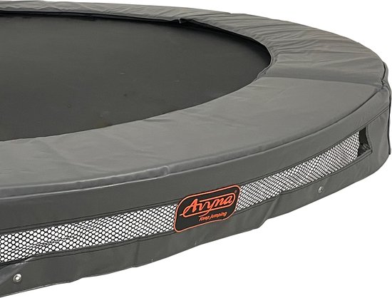 Trampoline Rand Ø380 cm – InGround – Universeel – Rond – Grijs – Heavy Duty kwaliteit – Geschikt voor alle merken