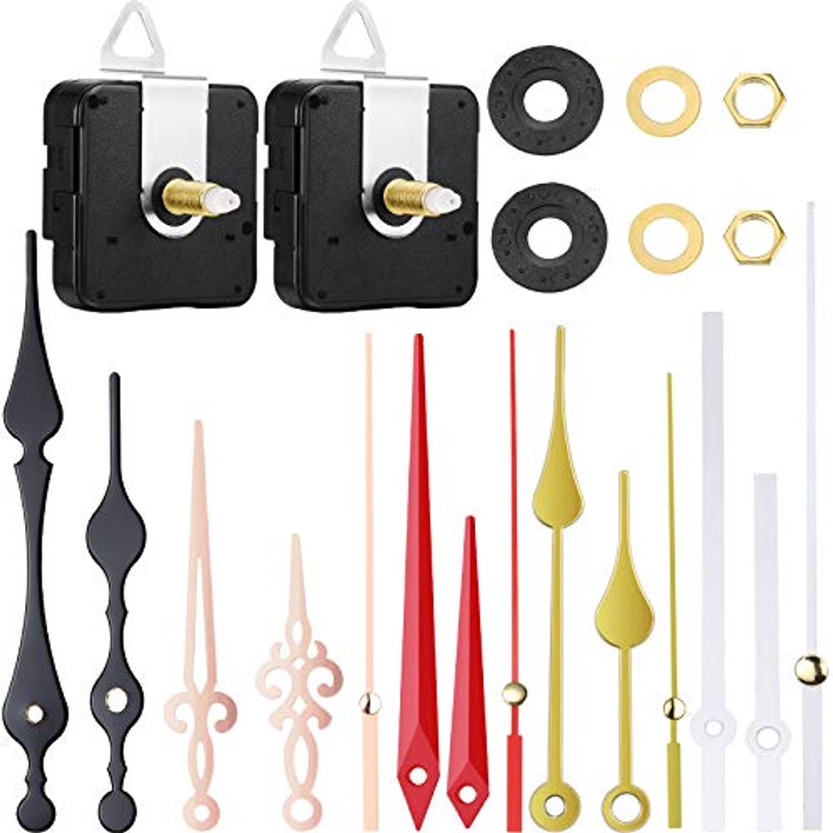 Uurwerkmechanisme met lange as en 5 paar naalden - Vervangingsonderdelen voor klokken