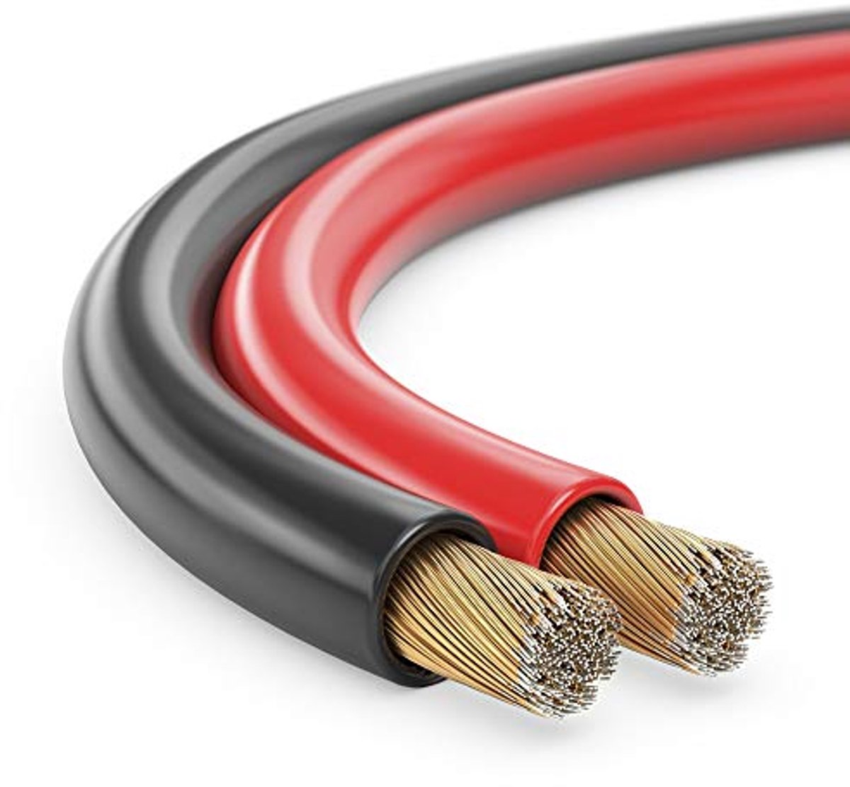 Luidsprekerkabel 2 x 1,50 mm², 10 m, rood/zwart - Flexibele audiokabel