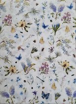 Dekbedovertrek Janneke Brinkman-Salentijn - dekbed overtrek 140 x 220 cm - bloemen en vlinders lila paars - inclusief kussensloop - 100% katoen