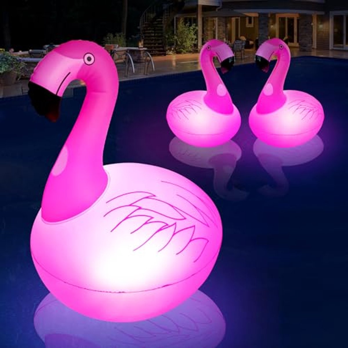 Drijvende Flamingo Zwembadverlichting - Opblaasbare Led Zonnelampen voor Zwembaden en Vijvers