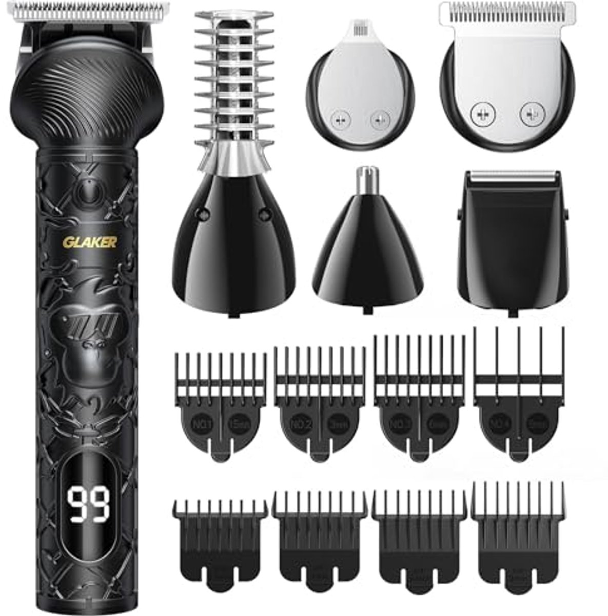 6-in-1 Baardtrimmer, Tondeuse en Precisietrimmer - USB-C Oplaadbaar met 150 Minuten Looptijd