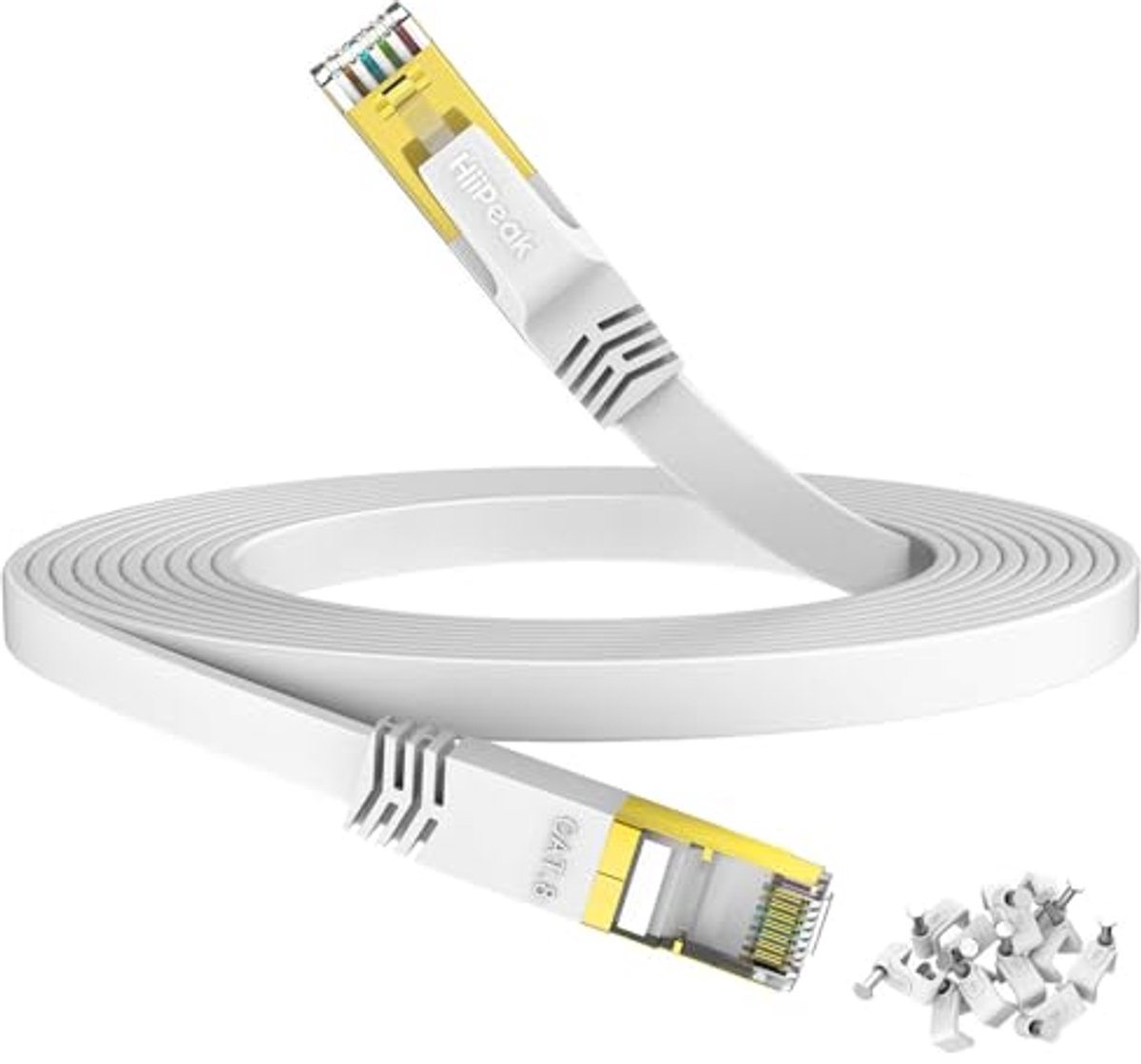 Platte Cat 8 Ethernet Kabel 5m - 40 Gbps en 2000 MHz Netwerkkabel