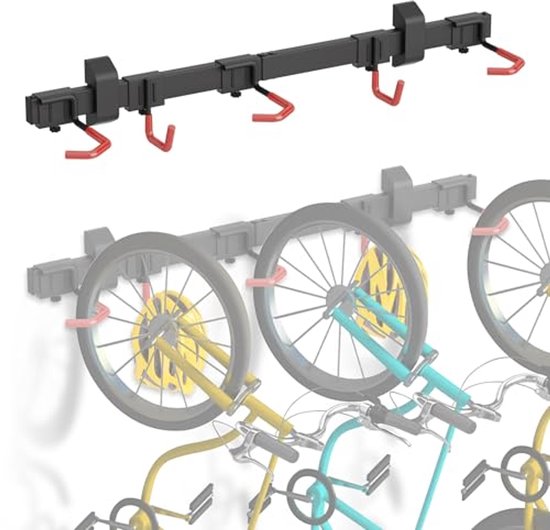 NAIZY Fietsstandaard voor vloer- en wandmontage voor 6 fietsen met een bandbreedte van
