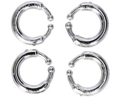 Nep neusringen 4x stuks - Carnaval/verkleedaccessoires - Nep/fop neusringen/piercings
