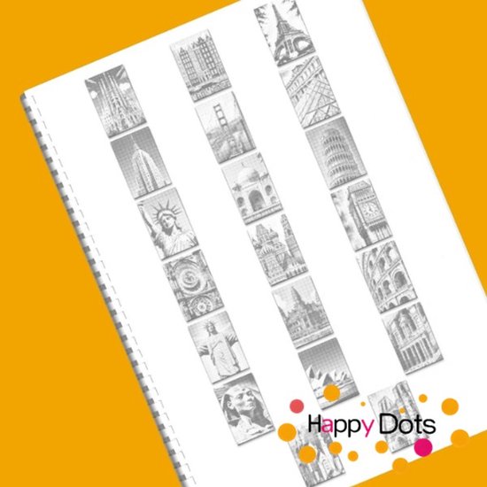 HappyDots DOT Peinture Livre de Coloriage Bâtiments Célèbres - 20 peintures en pointillés
