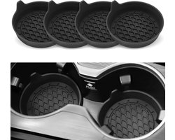NOVOB® Auto Onderzetters - 4 Stuks - Bekerhouder Inlegger - Accessories - Organizer | Zwart
