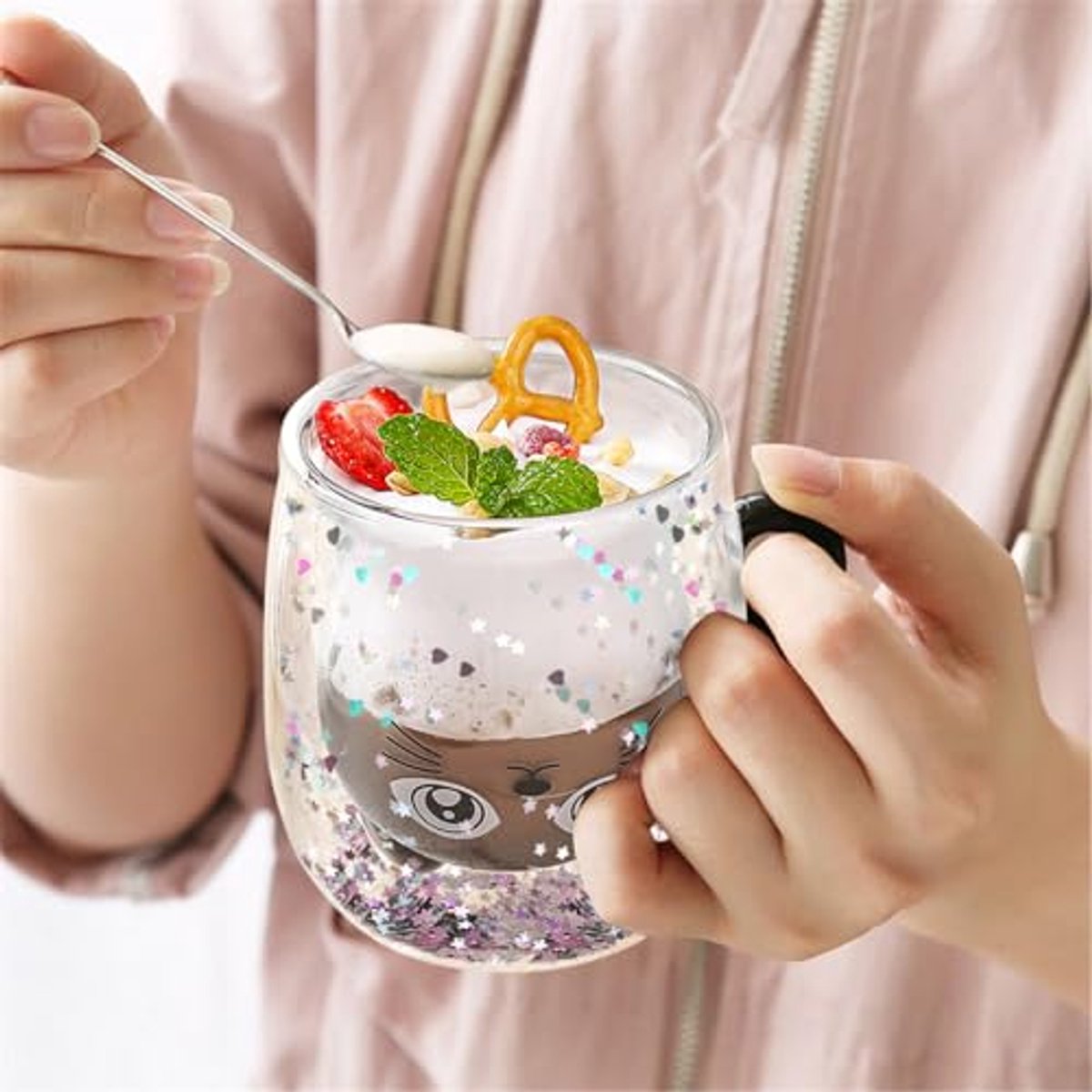 Leuke Dubbelwandige Glas Kat Mok - Perfect Cadeau voor Dierenliefhebbers