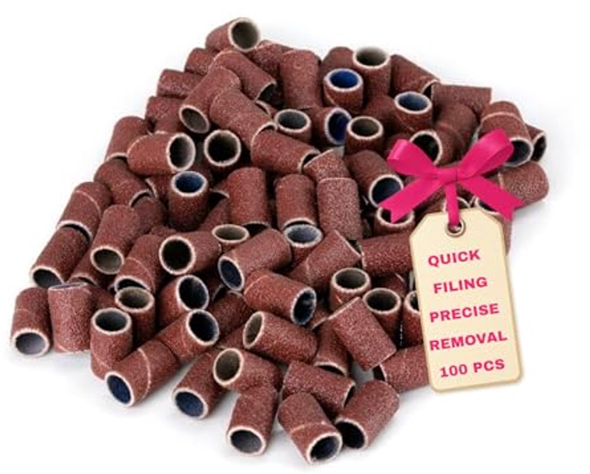 100 Stuks Schuurdoppen Korrel 180 voor Manicure en Pedicure - Perfect voor Nagelverzorging en Voetverzorging