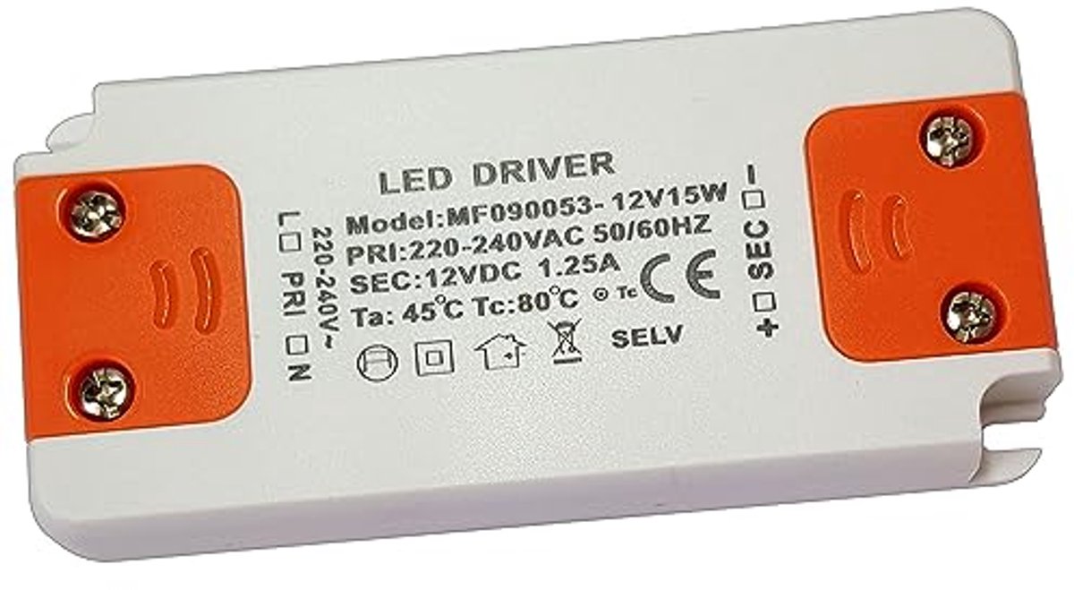 LED transformator 12V DC 15 Watt
