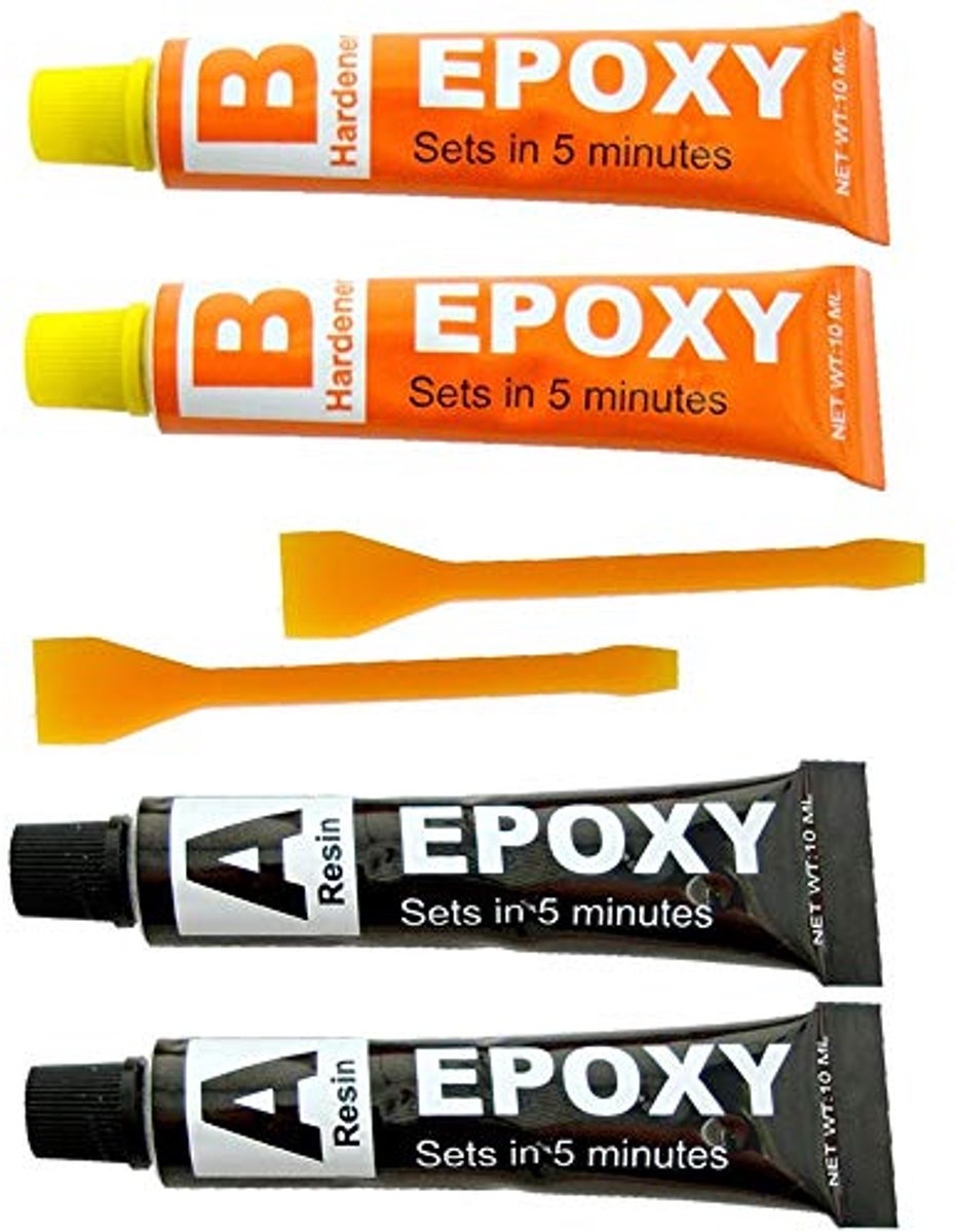 Epoxyhars 2 stuks voor reparaties van metaal, keramiek, glas, kunststof en rubber