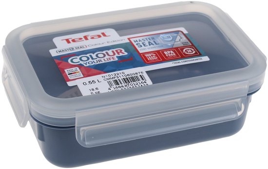 Récipient alimentaire Tefal Masterseal Colour Edition N1012210, 0 l, 100 % hermétique, sûr, compatible lave-vaisselle et micro-ondes