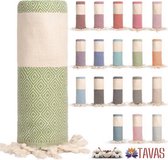 Tavas Hamamdoek - Pastel Groen - 100 x 180 cm - %100 Katoen - XL Saunalaken - Strandlaken