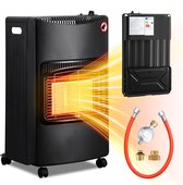 Mobiele Gaskachel - met Wieltjes - tot 82 m² - 4200W Gas Heater - Inclusief Gasdrukregelaar en Gasslang - 3 Warmteniveaus