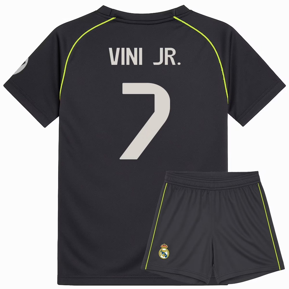 Real Madrid Voetbaltenue Vini JR. Uit - 2025-2026 - Voetbal Tenue Kinderen - Shirt en Broekje - Jongens en Meisjes -- Maat 128