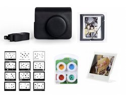 Somstyle Complete Accessoires Set Geschikt voor Fujifilm Instax WIDE 400 - Cameratas met Draagriem, Fotoframe, Fotoalbum en meer - Zwart