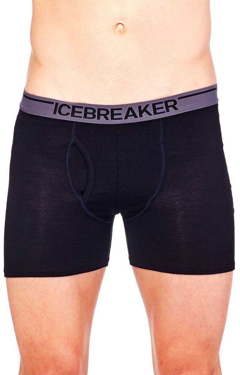 Icebreaker Anatomica Fly Boxers Zwart L Man
