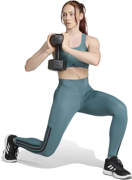 Adidas Optime 3 Stripes Full Length Leggings Grijs L / Regular Vrouw van Adidas — afbeelding 4