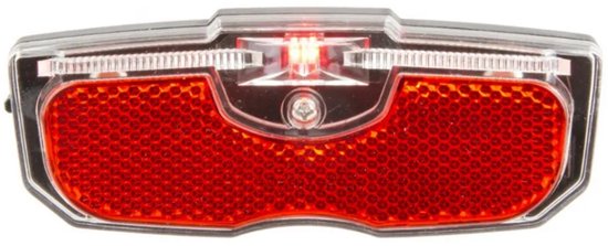 Feu arrière de vélo Rieba® - Éclairage de vélo LED pour vélo - 80 mm - Siècle des Lumières pour porte-bagages - Lampe de vélo - Feu arrière - Piles incluses - Rouge
