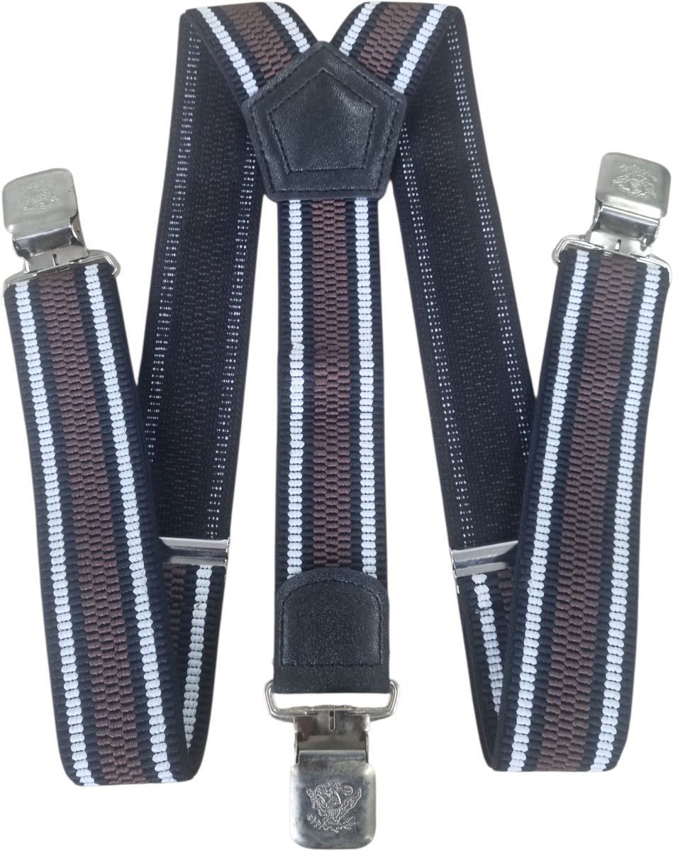 Heren - Dames Bretels – 3 brede stalen clips bretel - Unisex volwassenen -Motorrijders – Spijkerbroek – Beroepskleding – Skikleding