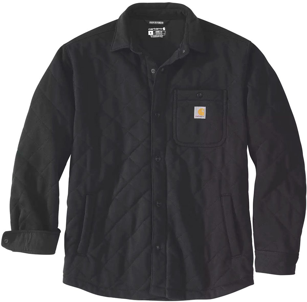 Carhartt Quilted Snap Front Overhemd Met Lange Mouwen S Man Zwart