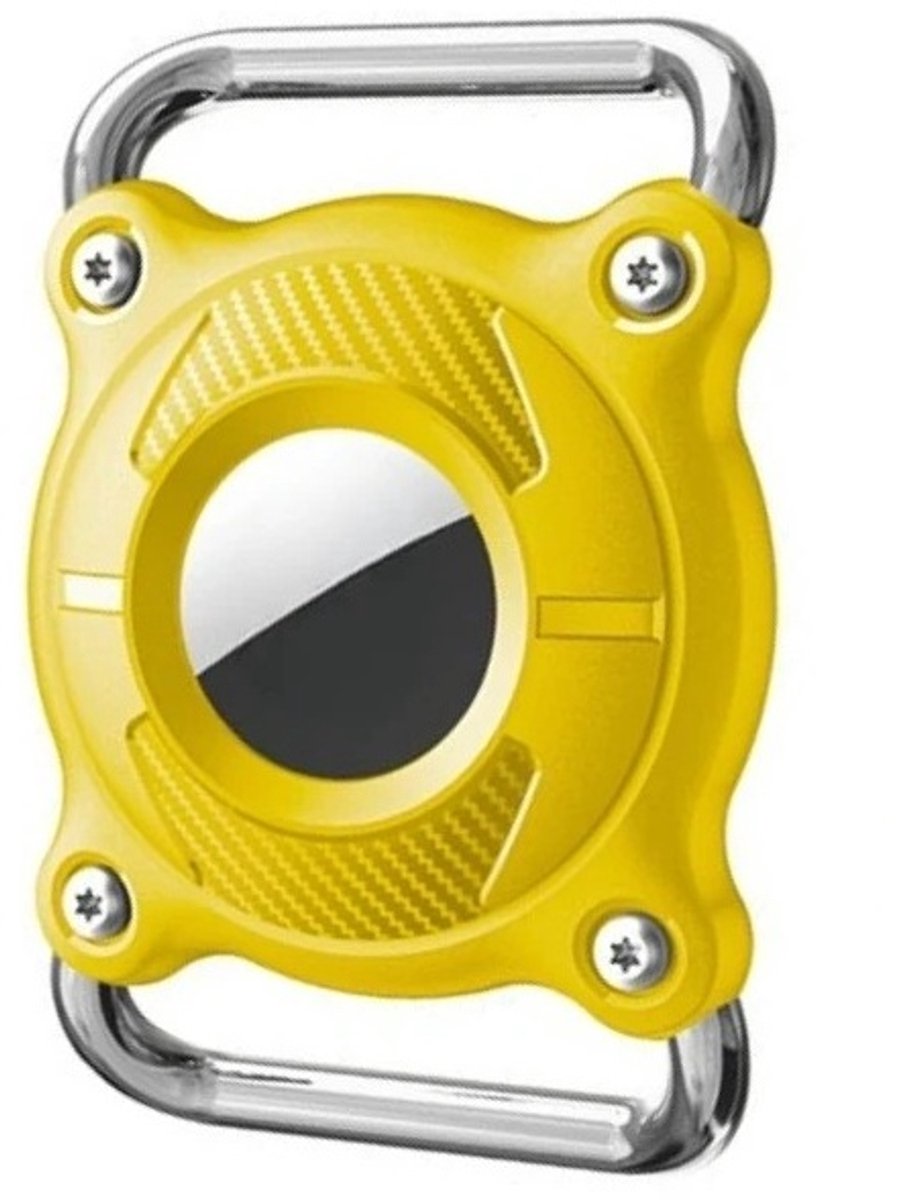 BlueTime - Taghouder voor Halsband - Exclusief Tag - Honden GPS tracker - Anti-kras en Waterbestendig - Beschermhoes - Geschikt voor Tag - Geel