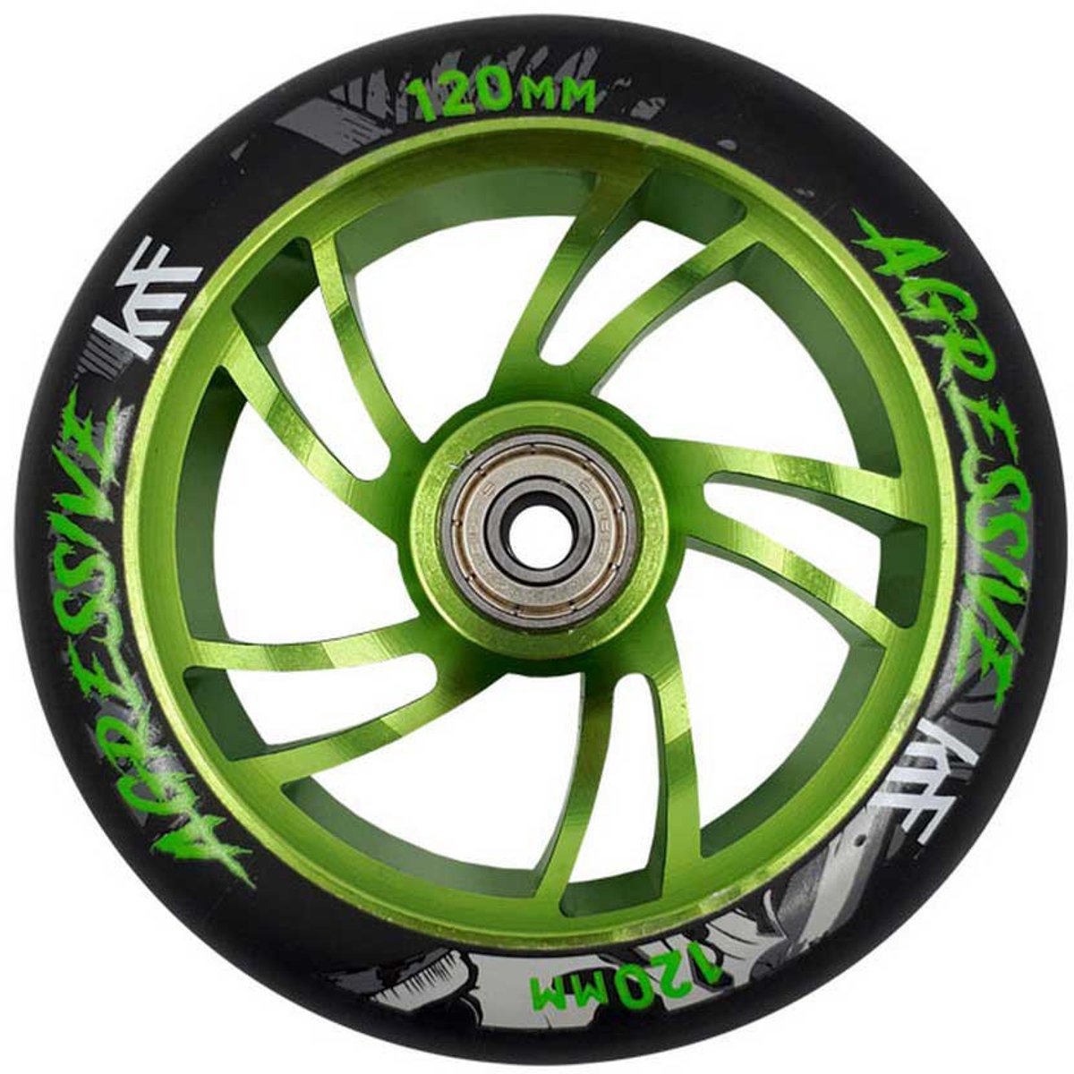 Krf Agr Aluminium Wiel Met Teamlager Groen,Zwart 120 mm / 88A
