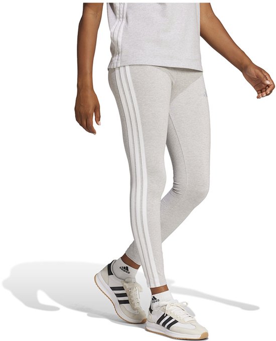 Adidas Sportswear Essentials 3-Stripes Katoenen Legging - Dames - Grijs van Adidas — afbeelding 4