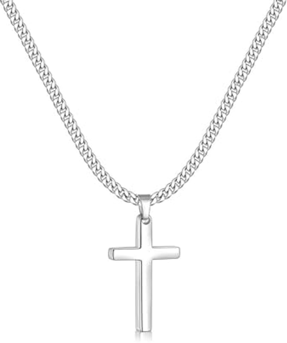 Heren Kruis Halskettingen - Roestvrij Staal in Zilver, Goud en Zwart