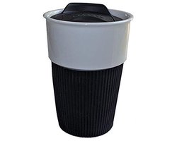 Porseleinen Reismok 350 ml Zwart - Ideaal voor Koffie On-the-Go