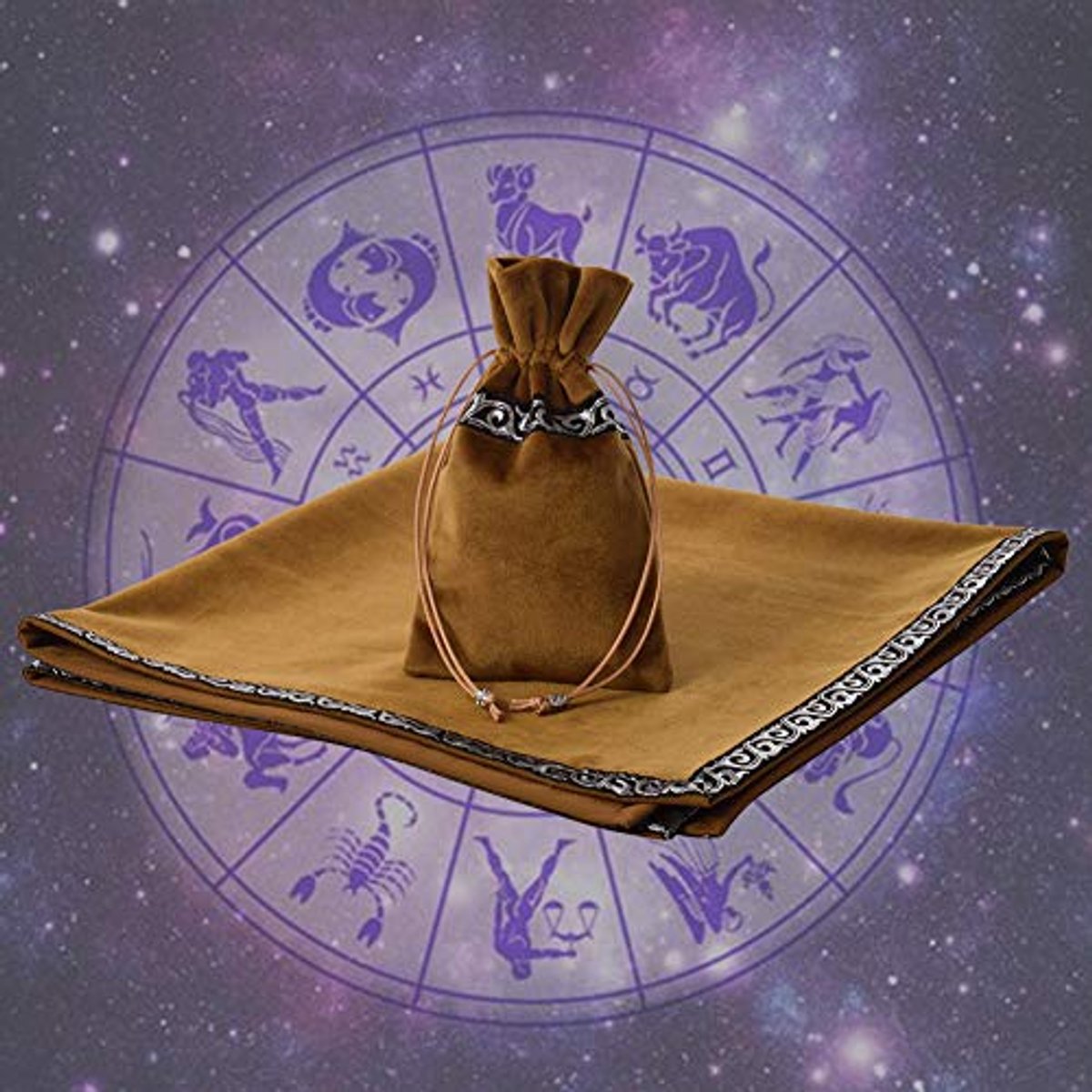 Tarotkaarten Tafelkleed - Stof Tarottapijt voor Waarzeggerij (Geel)