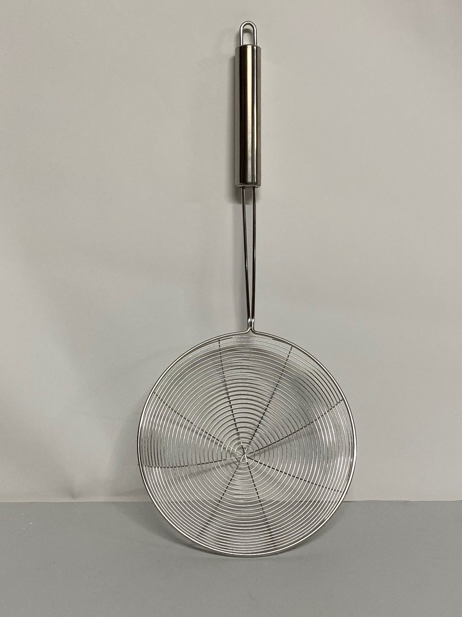 Frituurschep / Schuimspaan metaal RVS 43,0 cm - Ook als Oliebollenschep te gebruiken