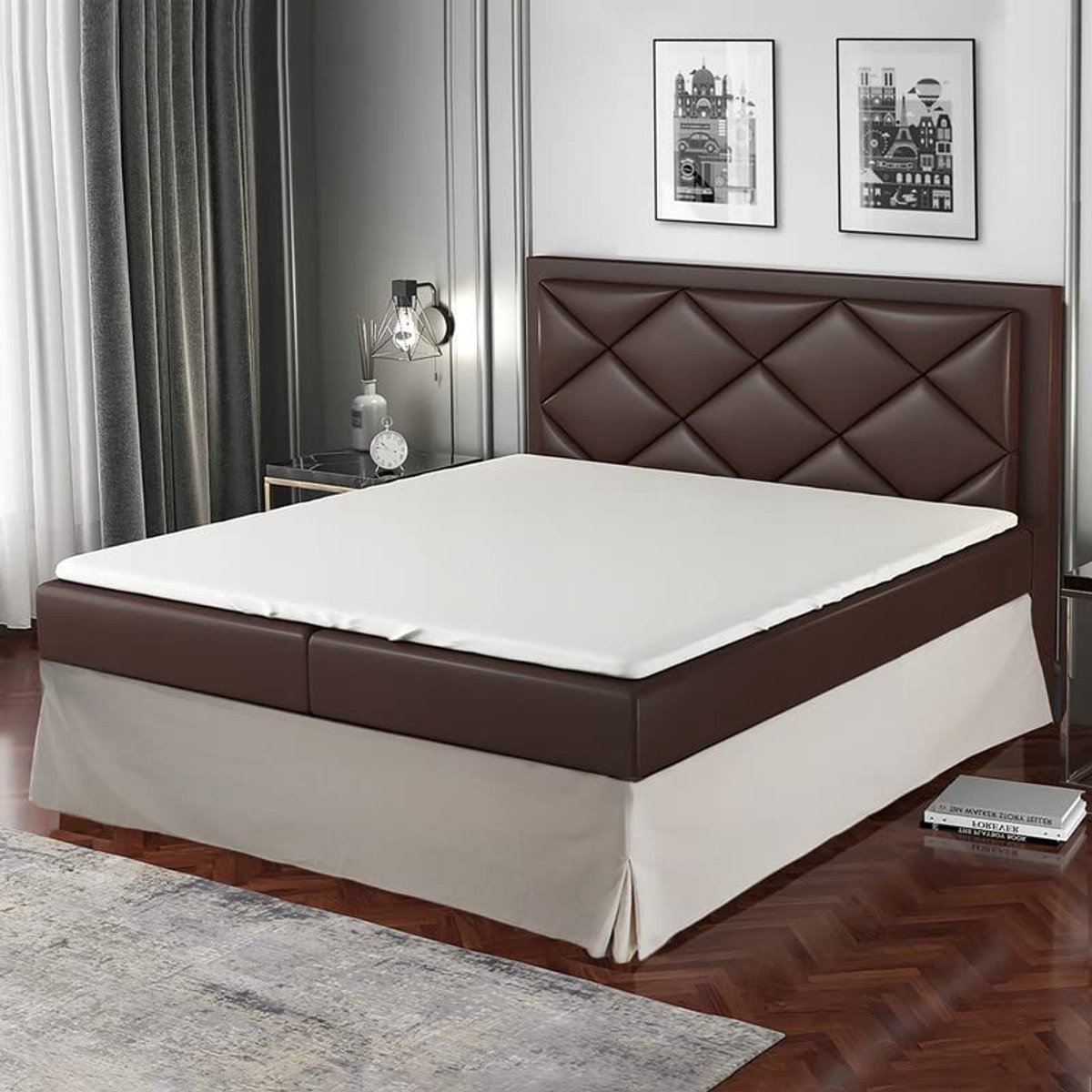 Bedrok 140x200 Beige - 4 Zijden Hoogte 30 cm | Luxueuze Bedbedekking