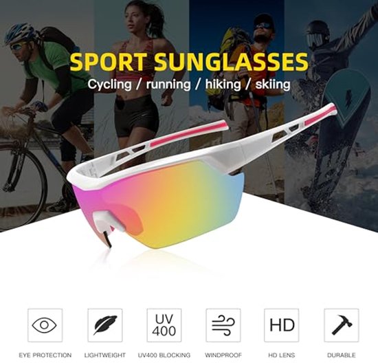 Lichtgewicht Zonnebril voor Kinderen - Sportzonnebril UV400 voor Jongens en Meisjes (6-8 jaar) van Merkloos — afbeelding 3